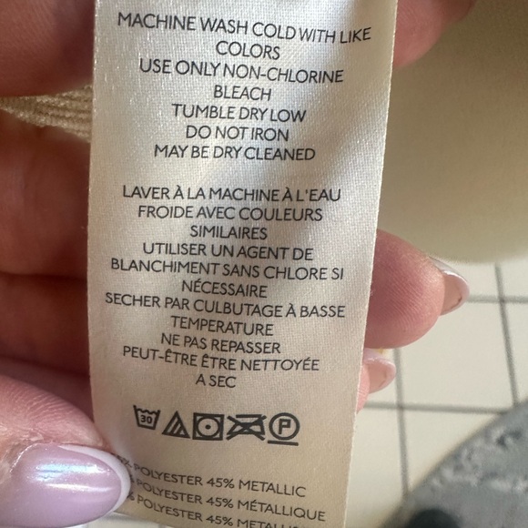 NWOT- Anthropologie Metallic Long Sleeve Top- Medium - Picture 7 of 8